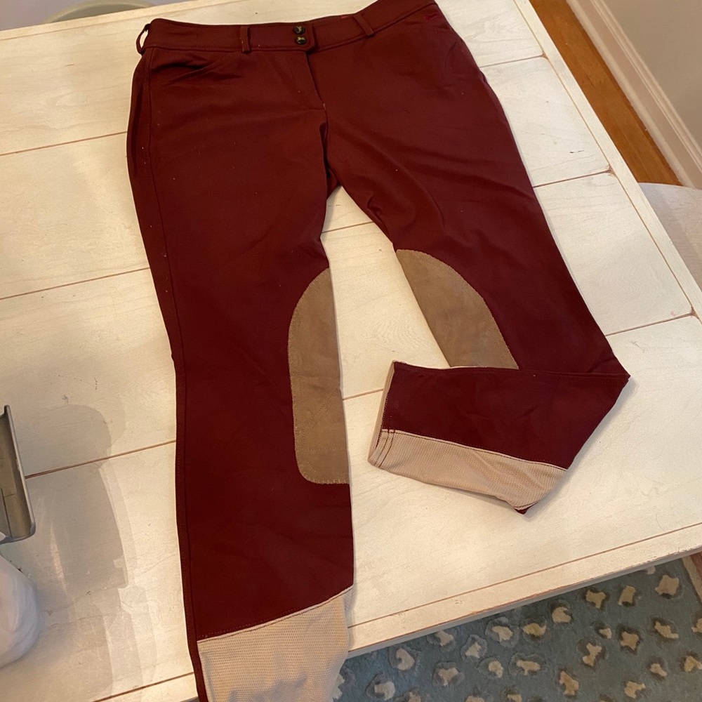 RJ Classics Riding Breeches, Burgandy-Size 30L
